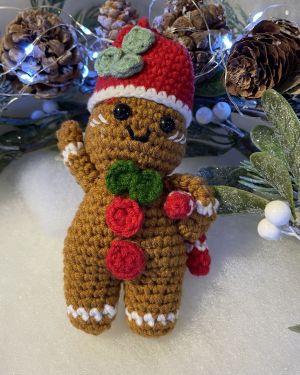 Christmas Candy Cane Gingerbread Decoration