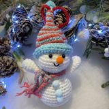 Christmas Blue Hat Snowman Decoration