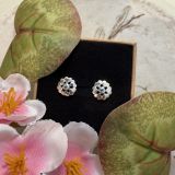 Blue Topaz Circular Heart Studs