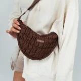 Crossbody Crescent Espresso Dog Walking Bag
