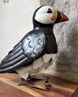 Metal Puffin Sculpture