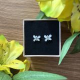 White Opalique Butterfly Studs