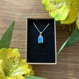 Blue Opalique Rectangular Necklace