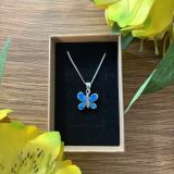 Blue Opalique Butterfly Necklace