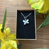 White Opalique Butterfly Necklace