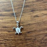 White Opalique Turtle Necklace