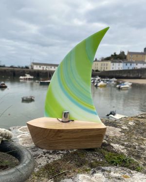 Lime Green Glass Boat