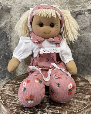 Pink Floral Dress Rag Doll