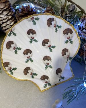 Christmas Pudding Scallop Shell