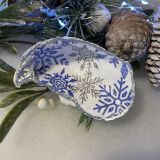 Christmas Silver Snowflakes Oyster Shell