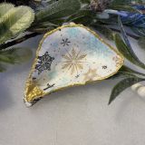 Christmas Gold Snowflakes Oyster Shell
