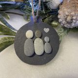 Three People Christmas Slate Decoration