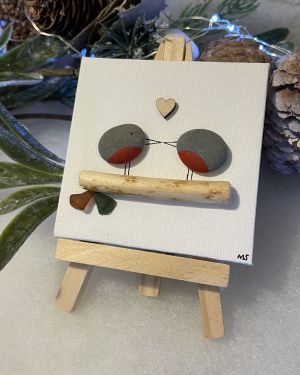 Two Robins Pebble Canvas
