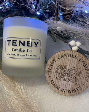 Cranberry, Orange And Cinnamon Glass Candle