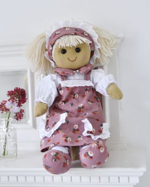 Pink Floral Dress Rag Doll