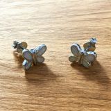 White Opalique Butterfly Studs