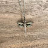 White Opalique Large Dragonfly Necklace