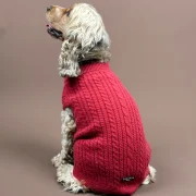 Mulled Wine Cable Knit Dog Jumper