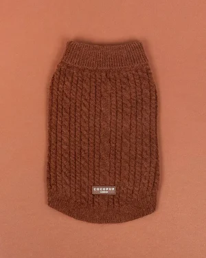 Hot Coco Cable Knit Dog Jumper