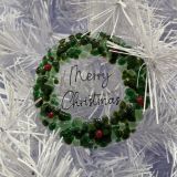 Fused Glass Merry Christmas Decoration