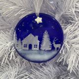 Fused Glass Blue Christmas Decoration