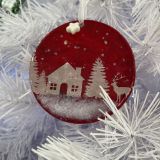 Fused Glass Red Christmas Decoration