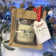 Christmas Frosted Glass Candle Gift Set