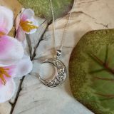 Celt Knotwork Crescent Moon Necklace