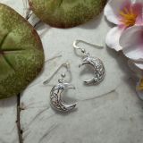 Celt Knotwork Crescent Moon Earrings