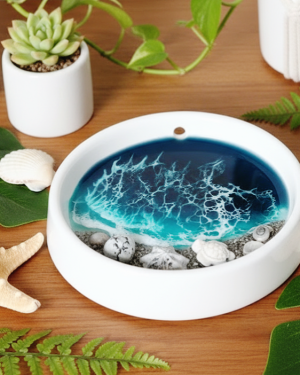 Coastal Resin Large Circle Dish