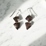 Black Triangle Copper Earrings
