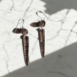 Black Long Copper Earrings