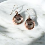 Black Circle Copper Earrings