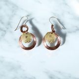Yellow Circle Copper Earrings