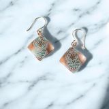Blue Square Copper Earrings