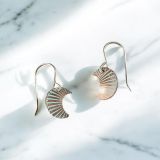 Blue Crescent Moon Copper Earrings