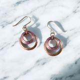 Purple Circle Copper Earrings