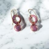 Purple Hoop Copper Earrings