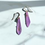 Purple Long Copper Earrings