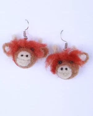 Felted Highland Cow Earrings