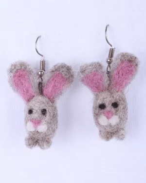 Felted Bunny Earrings