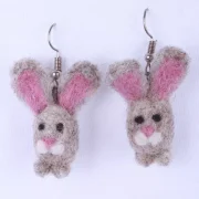 Felted Bunny Earrings