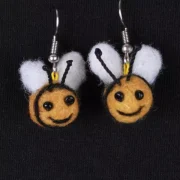 Felted Bumble Bee Earrings