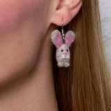 Felted Bunny Earrings
