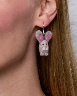 Felted Bunny Earrings