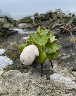 Ceramic Fluffy Green Lamb