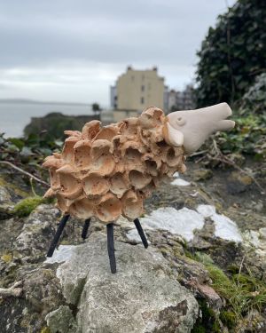 Ceramic Fluffy Orange Sheep
