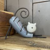 Ceramic Stretching Grey Cat
