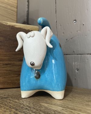 Ceramic Blue Dog