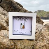 Happy Engagement Sea Glass Frame
